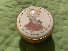 1990 Samuel J Butcher Precious Moments Hinged Trinket Box *Thinking Of You* picture