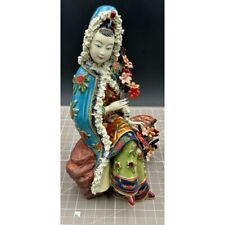 Vintage Chinese Japanese Porcelain Maiden Ceramic Figure signed READ picture