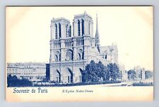 Paris-France, L'Eglise' Notre-Dame, Antique, Vintage Postcard picture