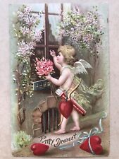 To My Dearest Cupid Holding Roses Knocking On Window #209 Posted Jan 26, 1909 picture