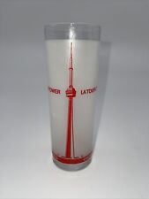 Vintage CN Tower Souvenir Frosted Glass Top Of Toronto Ontario Blast-Off Drink  picture