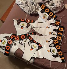 2-Vintage 1990's plastic Halloween pennant Banner Ghosts Decorations picture
