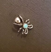 VINTAGE Navajo Marked Sterling Turquoise 3D Lightening Bug Pin Brooch picture