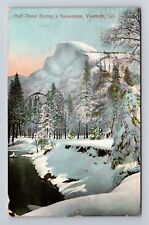 Yosemite CA-California, Half Dome During A Snowstorm, Vintage c1908 Postcard picture