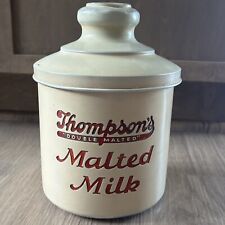 Vintage Thompson’s Double Malted Milk Aluminum Tin Embossed Container With Lid picture