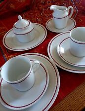 FURSTENBURG German China. Tea Pieces Vntg. White Porcelain With Red Decorations. picture