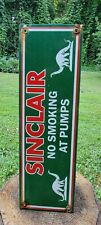 Sinclair Dino Gasoline No Smoking vintage advertising gas pump porcelain sign picture