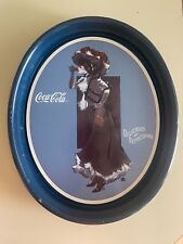 VINTAGE 1991 Coca Cola Oval Tin Metal Tray Hamilton King Calendar Girl 15