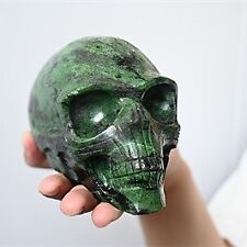 3.37lb Natural Zoisite Quartz Hand Carved Alien Skull Reiki Crystal Reiki Decor  picture