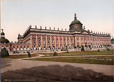 Germany, Potsdam. New Palace. vintage print photochromie, vintage photoc picture