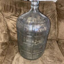  Vintage Clear Glass Jug Water Bottle Crisa Mexico Embossed Checkered 5 Gallon picture