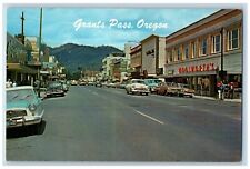 Grant Pass Oregon OR Postcard Street Scene Cars Woolworth Stores c1950's Vintage picture