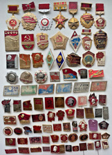 Set 87 Badge Pin USSR Russia Lenin and Soviet October Revolution picture