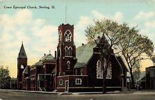 Grace Episcopal Church Sterling Illinois IL c1910 Postcard picture