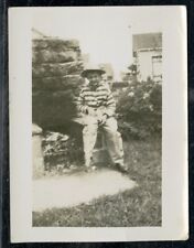 Vintage Photo ICONIC BOY IN HOME MADE COWBOY OUTFIT COSTUME 1940's picture