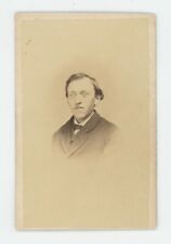 Antique CDV Circa 1860s Handsome Young Man In Suit & Bow Tie Little Falls, NY picture
