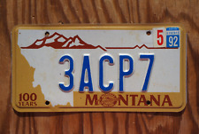 1992 Montana CENTENNIAL License Plate picture