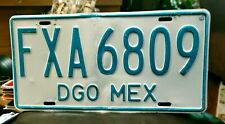 🌎 - MEXICO - 1992 passenger license plate - original Durango state.  picture