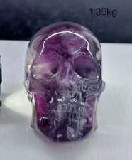 Natural Large colored fluorite skull 💀🌈 quartz crystal Random 1PC picture
