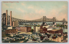 New York City NY Queensboro Bridge Posted 1911 Divided Back Postcard picture