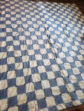 Vintage handmade patchwork quilted 102x95  Needs A Little Work picture