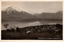 View of Sigriswil Niesen & Stockhorn Mountains Switzerland 1910s RPPC Postcard picture