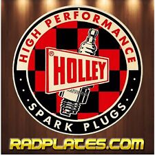 Vintage style Round Man Cave Garage HOLLEY SPARK PLUGS Aluminum Sign 12
