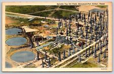 Postcard Spindle Top Oil Field, Beaumont-Port Arthur, Texas Unposted picture