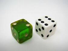 Two 2 Vintage Dice Green & White picture