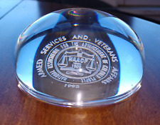 Vintage 1995 NAACP / Armed Services Etched Glass Domed Paperweight / Magnifier picture
