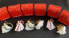 Lot Of 6 Heavenly Angel Christmas Ornaments Vintage Avon Wreath Candy Cane Star picture