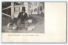1906 Calvin Plaisted The Old Basket Man Selling Kittery Depot Maine ME Postcard picture