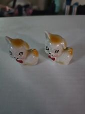 Vintage Porcelain Miniature Googly Eyed Pig Figurines Japan picture