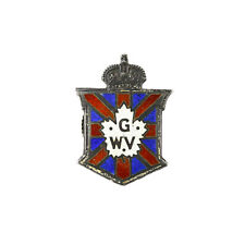 Vintage Sterling Silver Enamel WWI Canadian CEF Great War Veteran Lapel Pin picture