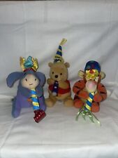 Disney Winnie The Pooh Mini Plush Pooh Tigger Eeyore With Party Hats picture