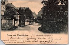 1905 Gruss Aus Zweibrucken Parthie Am Gotheplatz Germany Posted Postcard picture