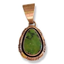 Vintage Native American Southwestern Green Turquoise Signed DB Pendant picture
