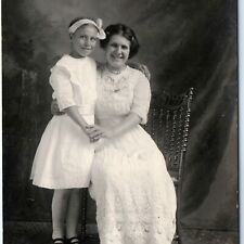 c1910s Heartwarming RPPC Mother & Child Radiant Smiles Cute Girl Real Photo A142 picture