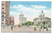 Peoria Illinois IL Postcard Main and Adams Streets picture