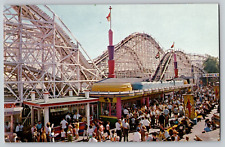 Palisades Amusement Park NJ Cyclone Roller Coaster Vintage Postcard c 1960s picture