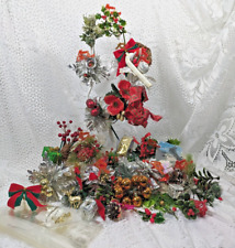VINTAGE Christmas Corsage Wreath Floral Arrangement Craft LOT 60-90's Greenery picture