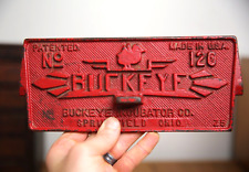 Vintage Buckeye Chicken Farm Feed Seed Dairy Eggs Cast Iron sign plaque badge picture