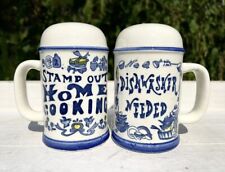 VTG Large Ceramic Home Cooking Mug Style Salt & Pepper Shakers- Lot Of 2 Japan picture