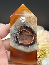 Natural Druzy Carnelian Slab towers Dendrite Sparkle L@@K  & Gift picture