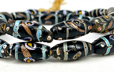 Fancy Venetian Trade Beads Black Aventurine Africa JK Brown Collection picture