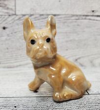 Vtg Miniature French Bulldog Figurine Blonde Carnival Glaze Made In Japan picture