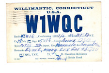 Ham Radio Vintage QSL Card      W1WQC   1953   Willimantic, Conn. picture