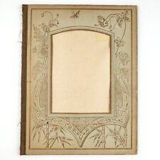 Art Nouveau Cabinet Card Frame c1890 Empty Antique Paper Photo Page Floral A384 picture