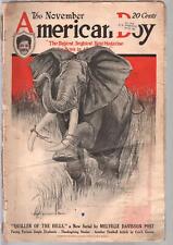 MAG: American Boy 11/1921-Elephant cover-adventure-pulp fiction-baseball-P/FR picture