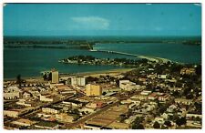 Downtown Sarasota Florida's West Coast Aerial View Palmer Bank c1960s Postcard picture